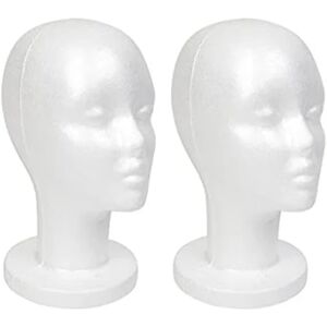 TG Hvid skum mannequin Head Display, styrofoam parykhoved (2-pak)