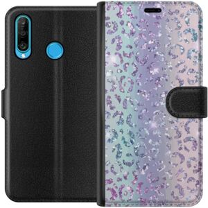 Huawei P30 lite Tegnebogsetui Glitter Leopard