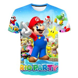Tecknad Super Mario T-shirt Barn 3D- printet T-shirt Toppar C 110CM