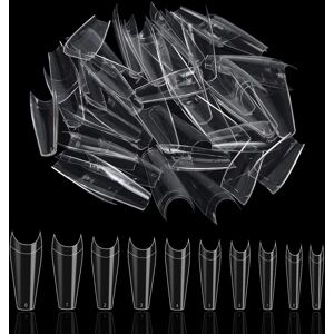 500ST Falsk Nail Deep C Curve Kista Naglar CLEAR Clear