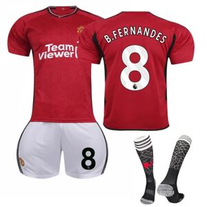 23-24 Manchester United Børnehjemmetrøje nr. 8 B. Fernandes 22 22