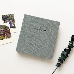 Indbundet linned fotoalbum 100 billeder Stor kapacitet til familie bryllupsferie Ca. 10 cm Beige Light Green