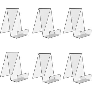 6 pakker gennemsigtigt akrylbogholder, gennemsigtigt bogudstillingsstativ, bogholdere til visning, akrylbogreol
