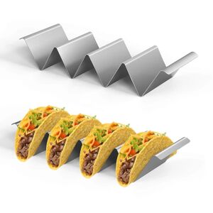 1 stk Tacoholdere, 4 rum Taco Rack Ovn Sikker Rustfrit stål 304 Taco Stand Til Restaurant Og Hjem