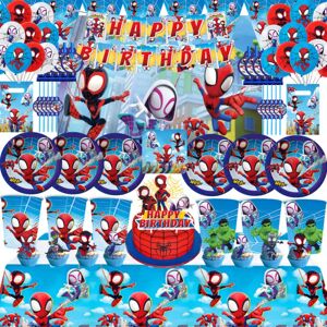 Spider-Man og hans fantastiske venner Festdekorationer Papirtallerken dug Spider-Man-tema Baby shower balloner Børnegaver