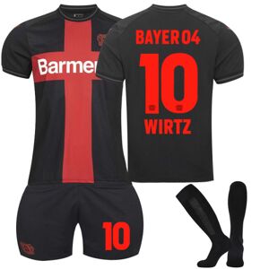 23-24 Bayer 04 Leverkusen børnefodboldtrøjesæt nr. 10 Wirtz 1 1 Adult XS
