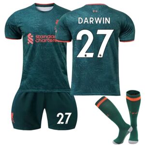 Liverpool FC 2022/23 Third Jersey Darwin No.27 fodboldtrøje 3-delt sæt Børn Voksne 28(150-160CM)