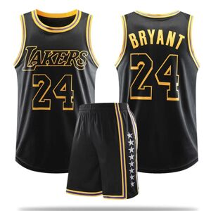 #24 Kobe Bryant Basketball Jerseysæt Lakers Uniform til børn, voksne - sort 24 (130-140CM)