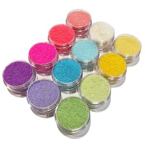 BATTERY 12. burkar finkornigt glitter - Pastell - Neon multifarve