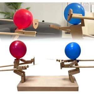2024 New Balloon Bamboo Man Battle - Handgjorda fäktdockor i trä - Snabbt 2-spillers ballongkampspil - Whack-a-Balloon Party Games 30 cm X 5 mm
