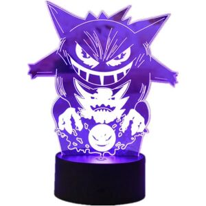 Tecknad Elf Gengar Night Light 3D Illusion LED Light Childre