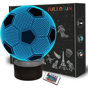Børnenatlampe fodbold 3D optisk illusion lampe med fjernbetjening