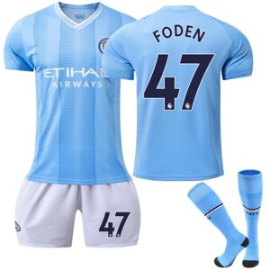 23-24 Manchester City Home Børnefodboldtrøje K 47(FODEN)-WELLNGS 47(FODEN) 10-11 Years