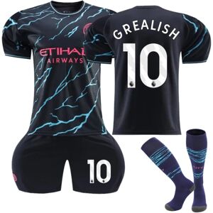 23-24 Manchester City Udebane Børne nr. 10 Grealish Football Kit-WELLNGS 26