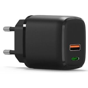 Floveme Kraftig 18W USB / USB-Type C vægadapter Svart