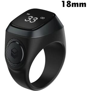 Smart Tasbih Tally Counter Ring Kompatibel med Muslim Zikr Digital Tasbeeh 5 Bønnetidspåmindelse Bluetooth Sort