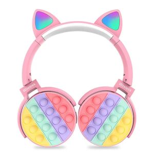 Bluetooth on-ear hovedtelefon med pop bobler, silikone pop fidget