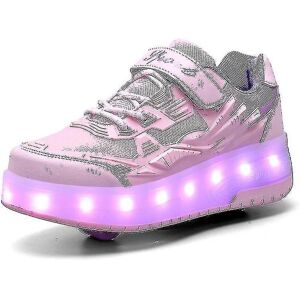 Børnesneakers Dobbelthjulede sko Led Light Sko Q7-yky Pink 33