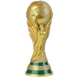 Qatar World Cup 2022 Replica Trophy 8.2 - Collector's Edition af den største pris i verdensfodbold (størrelse: 21 Cm) Ljusgrå L