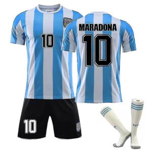 Goodies Maradona Trøje Nr. 10 Argentina Retro King Fodboldtrøje Sæt 1920 Maradona 10 Børn Voksne Børn 1986 Maradona 10 adults S(165-170CM)