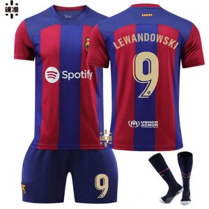 Goodies 23-24 Lewandowski 9 New Barcelona New Season Trøje Seneste Voksne Børn Fodboldtrøje Adult XS（160-165cm）