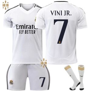 Goodies 24-25 Real Madrid Vini Jr. 7 Hjemmefodboldtrøje Ny sæson Seneste Voksen-børnetrøje Fodbold 2 Kids 24(130-140cm)