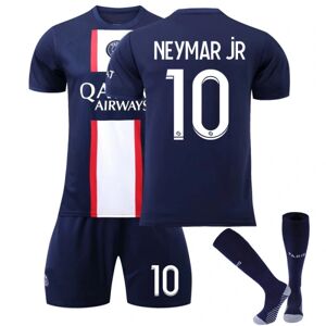Goodies Neymar Jr #10 Fodboldsæt til børn Fodboldtrøje Træningsdragt Brasilien Ude fodboldtrøjer Paris home Kids 22(120-130CM)