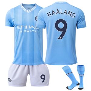 Goodies 23-24 Manchester City hjemmefodboldtrøjer 9 Haaland Ny sæson Seneste fodboldtrøje til voksne børn Kids 20(110-120cm)