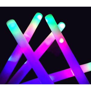 Glow Sticks Bulk - 24 Stk LED Foam Sticks Glow Stave med 3 Modes