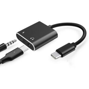 Usb C hovedtelefonadapter 2 i 1 adapter 3,5 mm hovedtelefonstik og