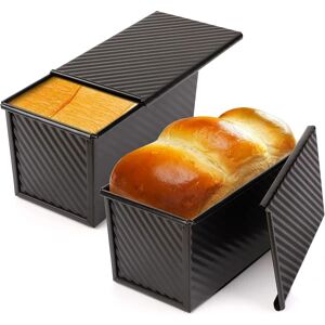 Brødform 2 pakke, 1 lb non-stick brødform med låg Kulstofstål C