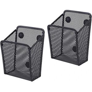 2 stykker firkantet magnetisk mesh penholder, magnetisk opbevaringskurv