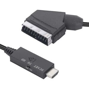 Scart til HDMI kabel videoadapter Scart til HDMI konverter Scart til HDMI adapter