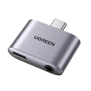 Ugreen UGrøn adaptere USB-C til USB-C/ministik 3,5 mm - Grå