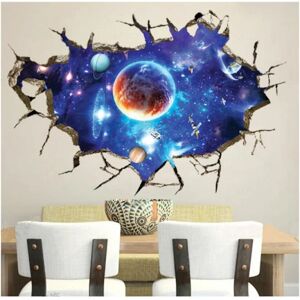 Solar System Wall Decal Art Smashed 3D Graphic Outer Space Planet