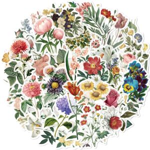 53 klistermærker Scrapbooking klistermærker, DIY dekorative vintage blomster plantesæt stick