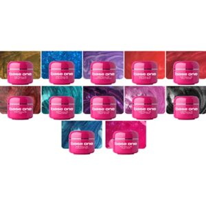 Silcare Base One - UV Gel - Metallic - Sæt med 12 blandede farver - 5g Multicolor