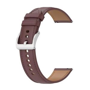 Til Garmin Vivoactive3 musikpræget ægte læderurrem Dark Brown