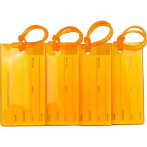 OCEAN Pakke med 4 bagagemærker - orange, blød silikone identifikationsmærke