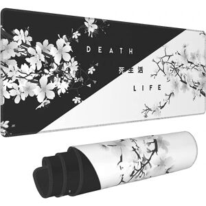 OCEAN Black White Cherry Blossom musemåtte Sakura Death Life Skrivebordsmåtte（4