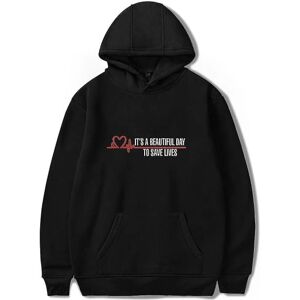 Grey's Anatomy American Drama Intern Hættetrøje Pullover Grafisk Print Hættetrøjer - V Black S