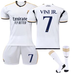 2023-2024 Real Madrid hjemmefodboldtrøje til børn K nr 7 VINI JR. 12-13 Years
