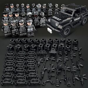 Military Series Samlede Skurk 36 Minifigurer Og Jeep Gillade black one size