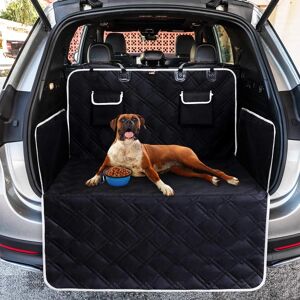 FLOWER LOST Universal hundebil bagagerumsbeskytter med sidebeskyttelse hundemåtte, bagagerumsdæksel til alle biler, let at rengøre, sort