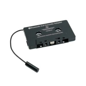 Bilkassette-lydadapter, Bluetooth 5.0, kassette til aux-adapter, understøttelse af MP3-kassetteafspiller, med opkaldsfunktion, sort