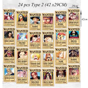 24 stk Anime Poster One Piece Type 2 (42x29CM)