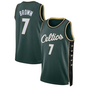 Mordely Boston Celtics #7 mænds Jaylen Brown 2023 Green City Edition syet voksentrøje L