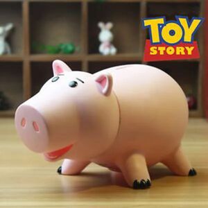 Creamily® Hamm Toy Story Sparegris Plastsparegris til børne- og voksnes fødselsdagsgave med sød pakke, lyserød