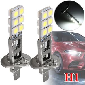 AUZHENCHEN 2 stk Led forlygtepærer sæt H1 6000k Super hvid 55w tågekørselslys H1 Led forlygtepærer H1-12smd-5050 billygter