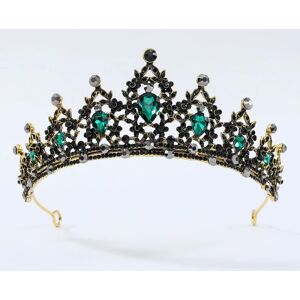 LOST STAR Mattel Hardware Crown Europæisk og Amerikansk Bride Barok Retro Crown Rhinestone Black Crown Tiara